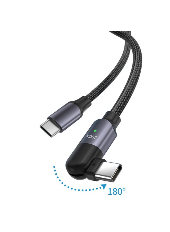 Talzeo 100W USB-C Fast Charging Cable | 180° Rotating PD 5A High-Speed Charger & Data Cable - Image 3